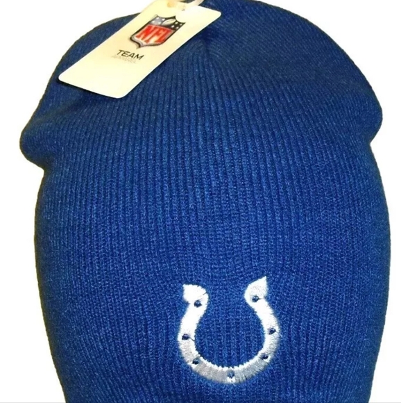 Indianapolis Colts Mens Adult Vintage Blue Beanie Winter Hat New Nfl - Picture 1 of 2
